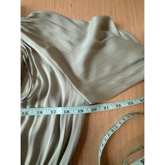 Tahari Women's Green Split Neck Tiered Long Sleeve A-Line Dress Size Small 1961 - Picture 7 of 8